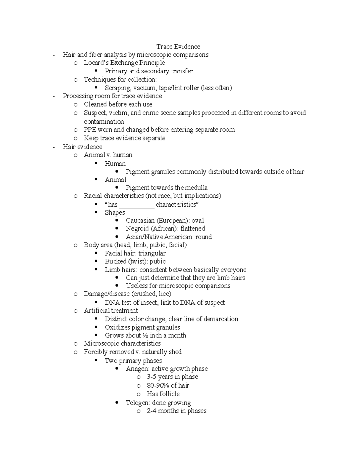 Trace Evidence - Trace Evidence Hair and fiber analysis by microscopic ...