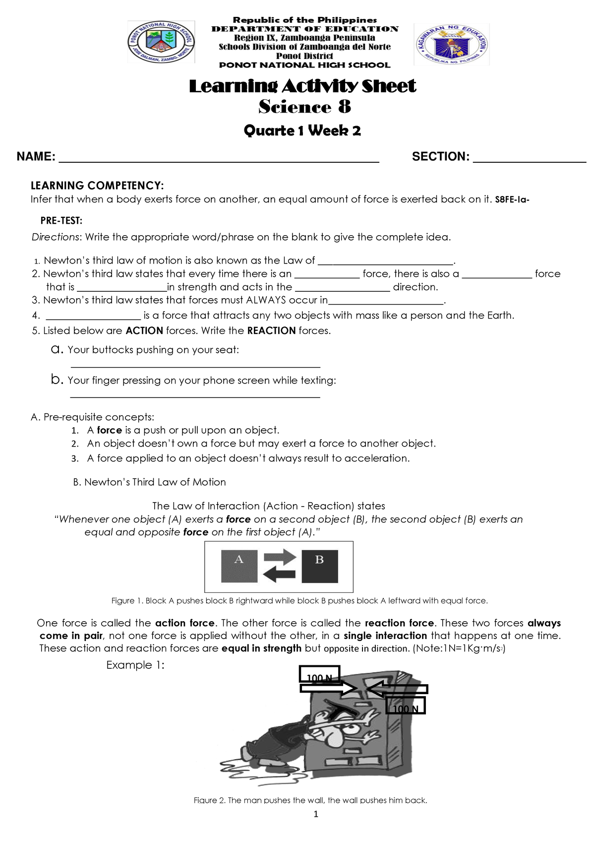 Science 8 Q1-WK 2 FOR Student - 1 LEARNING COMPETENCY: Infer That When ...