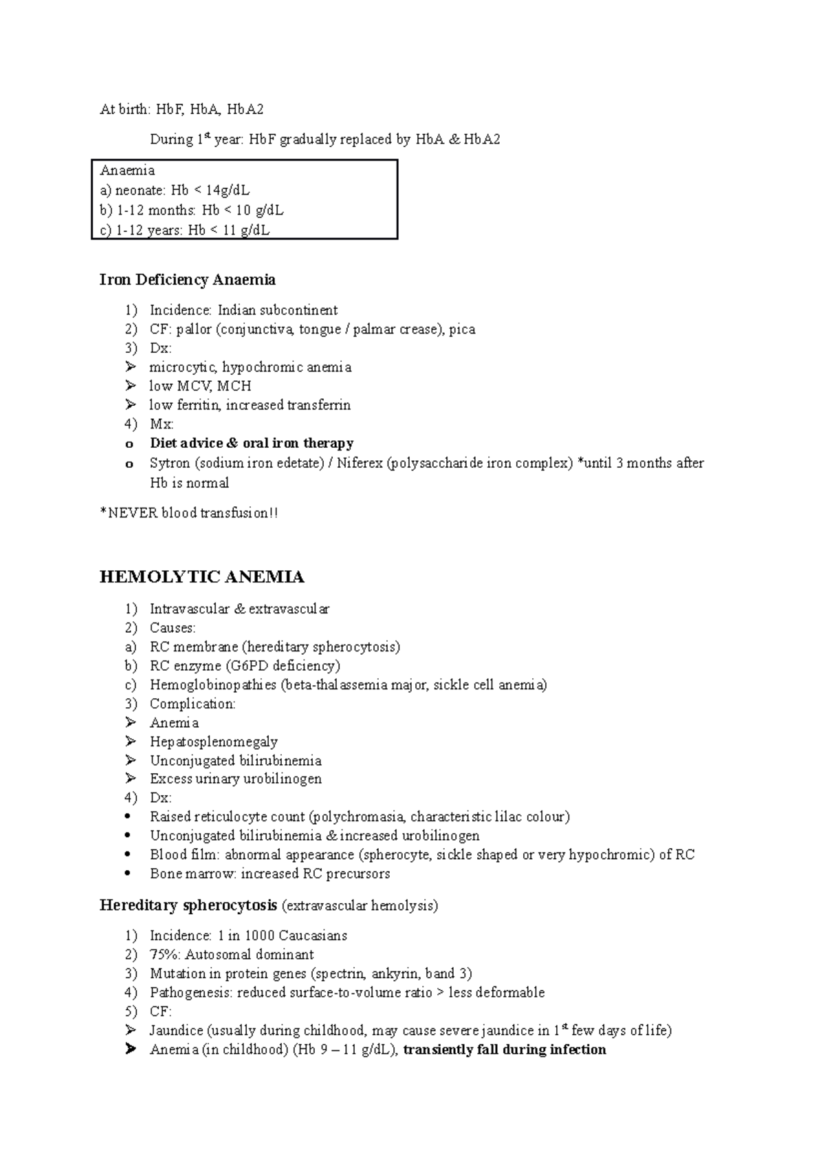 Hematology for students third year student - At birth: HbF, HbA, HbA ...