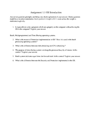 Assignment 2.1 - Unix Primary commands - 1 Assignment - Unix Primary ...
