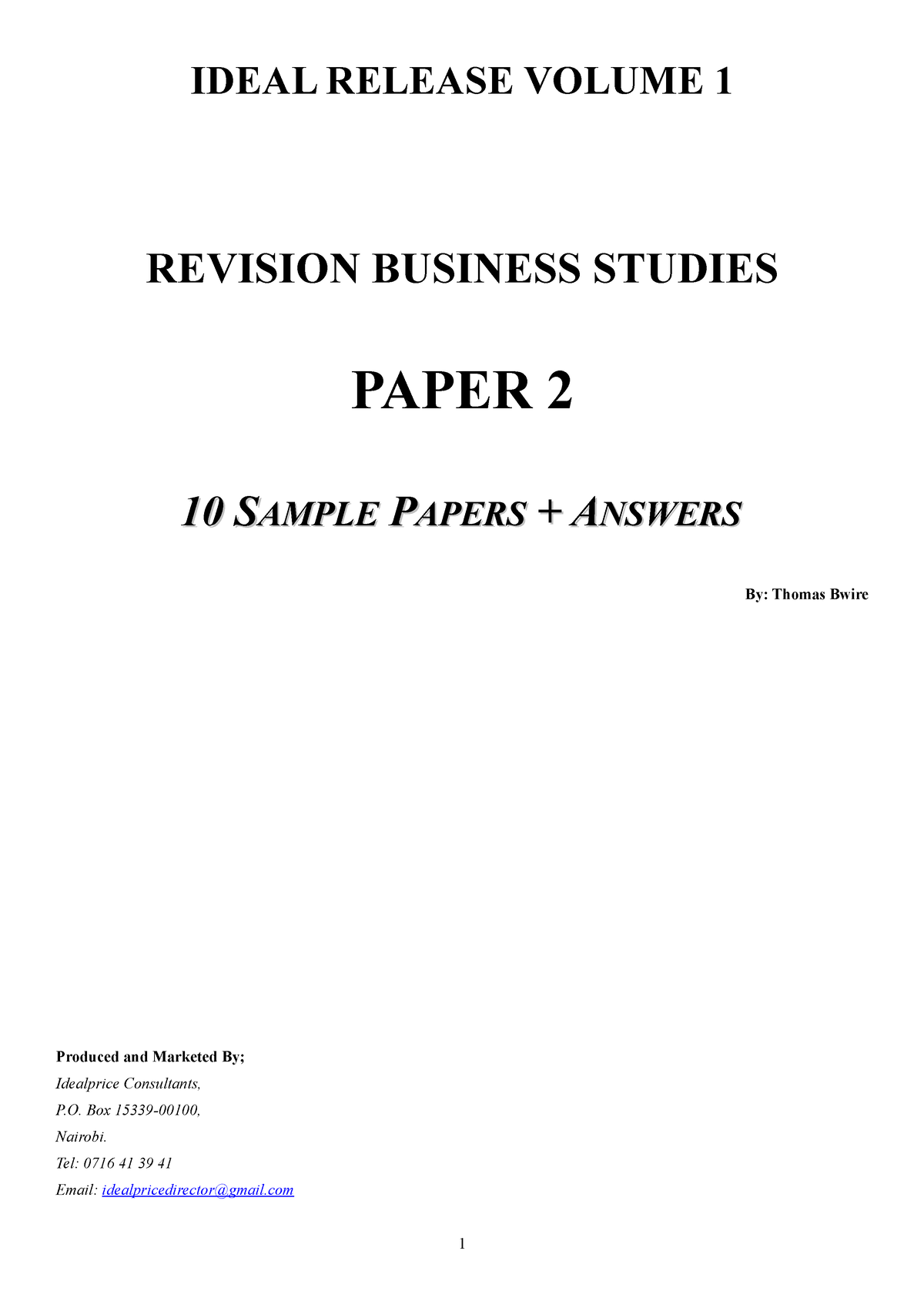 business studies paper 2 essay topics