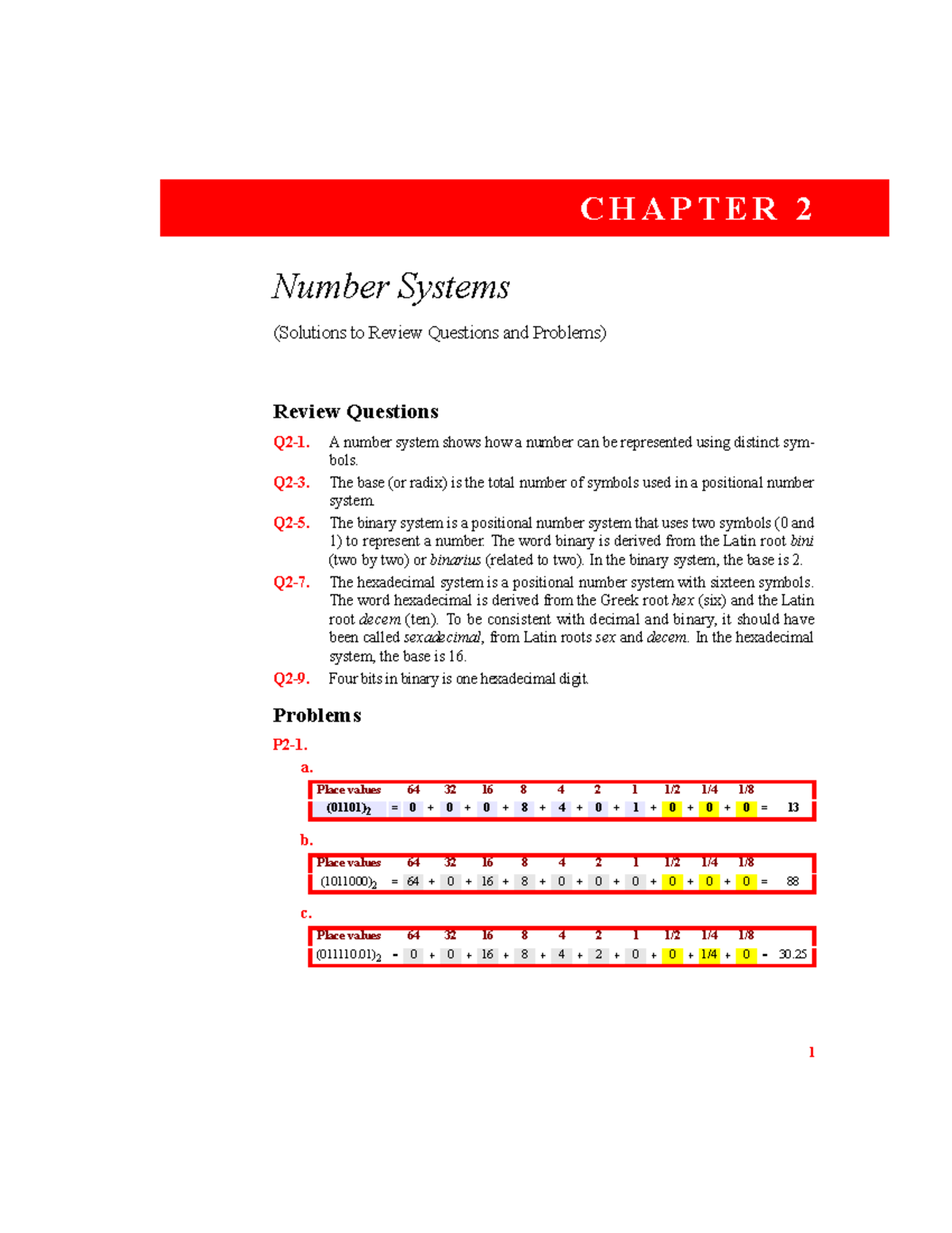 CH2 solutions - Chapter 2 answers - 1 CHAPTER 2 Number Systems ...