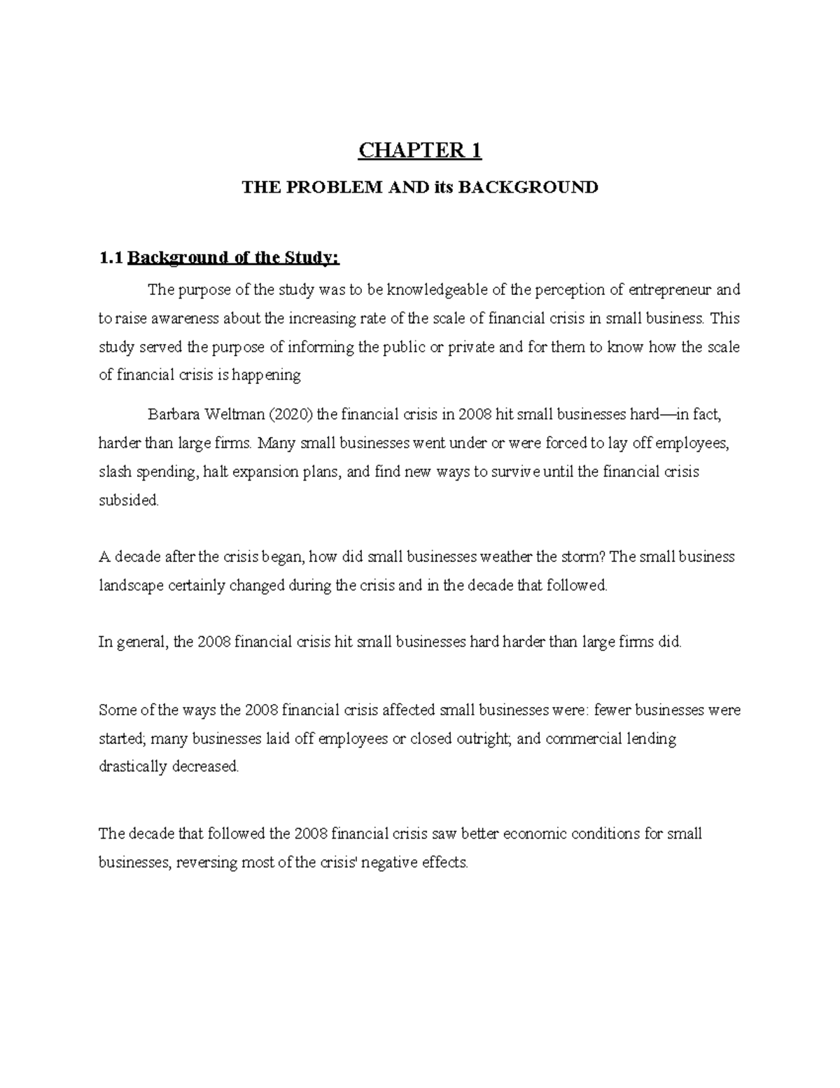 Research Chapter-1 - CHAPTER 1 THE PROBLEM AND its BACKGROUND 1 ...