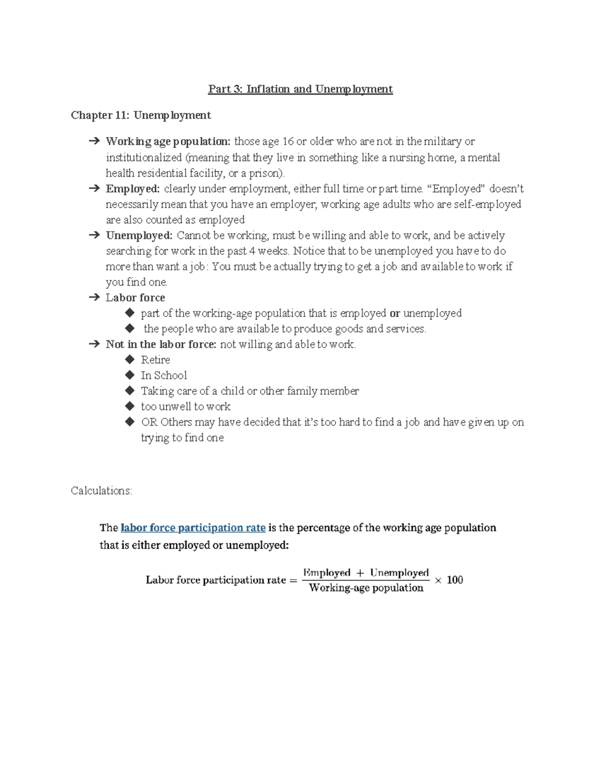 Part 3 Inflation and Unemployment - Part 3: Inflation and Unemployment ...