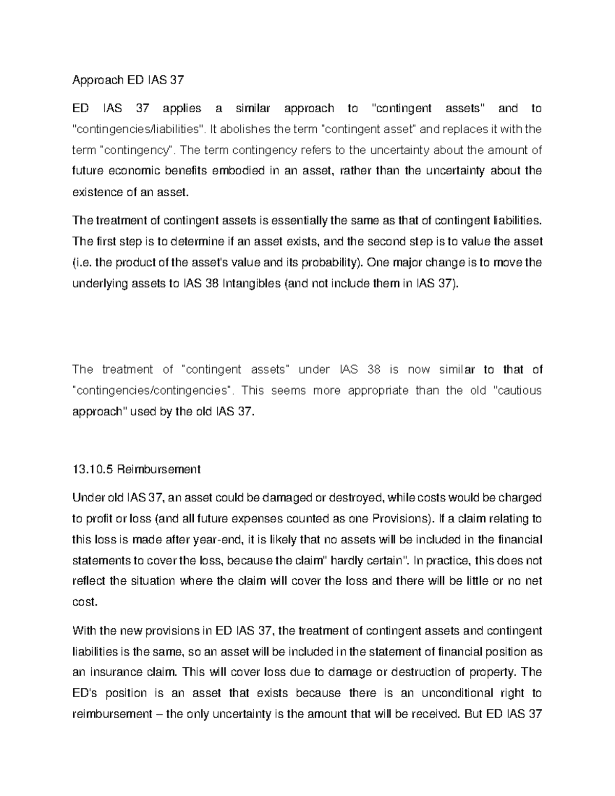 Summary - Preparation of Financial Statements-96 - Approach ED IAS 37 ...