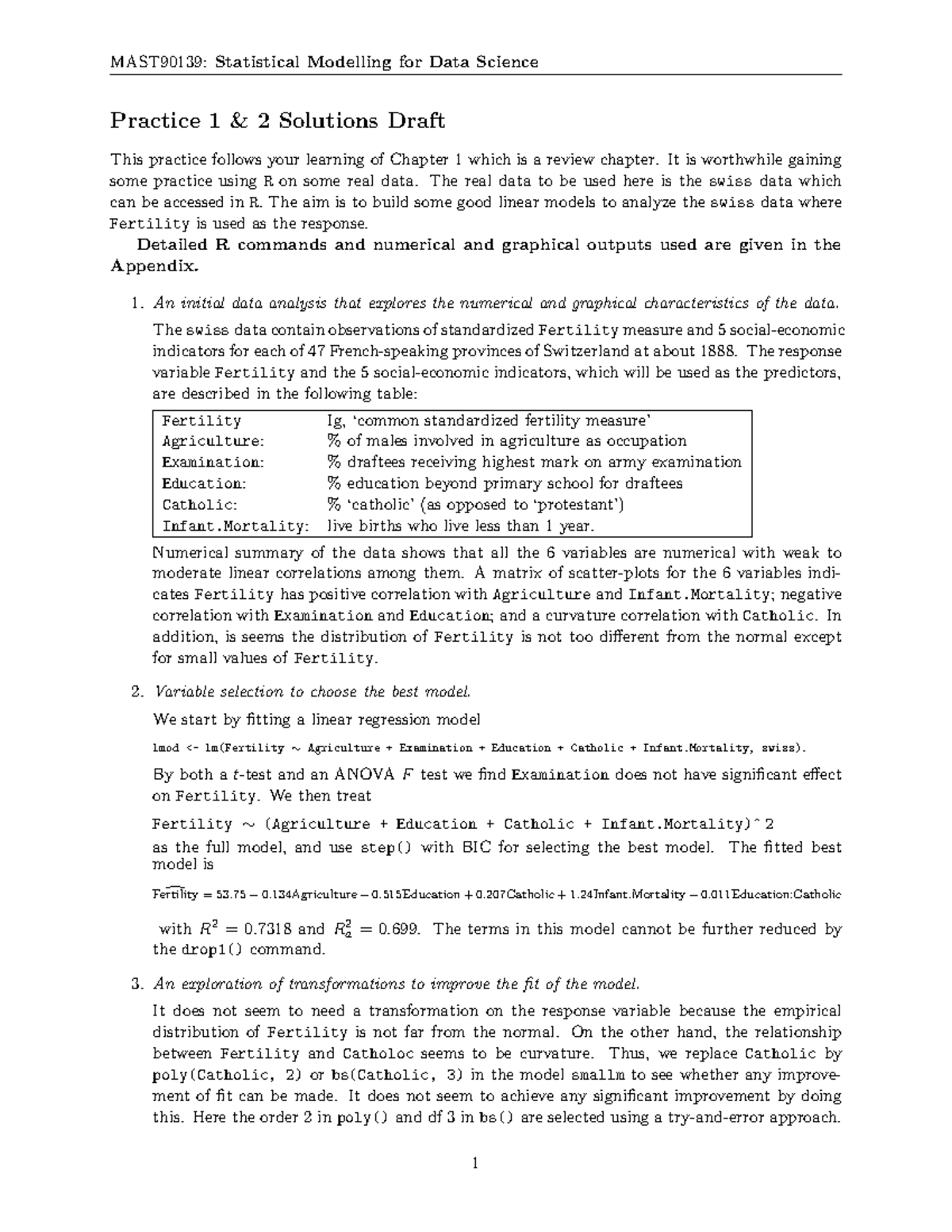 Practical 1 and 2 answers with r code inside - Practice 1 & 2 Solutions ...
