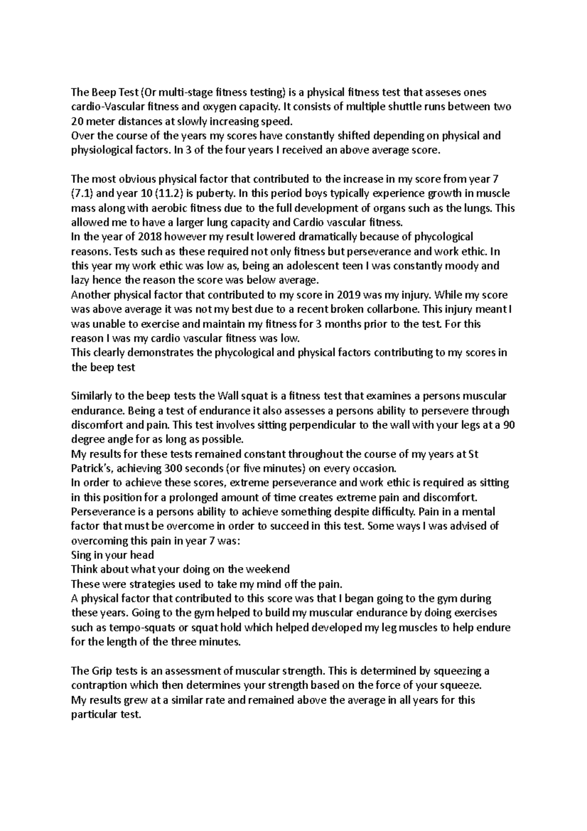 The Beep Test Summary of benifets of the beep test The Beep Test