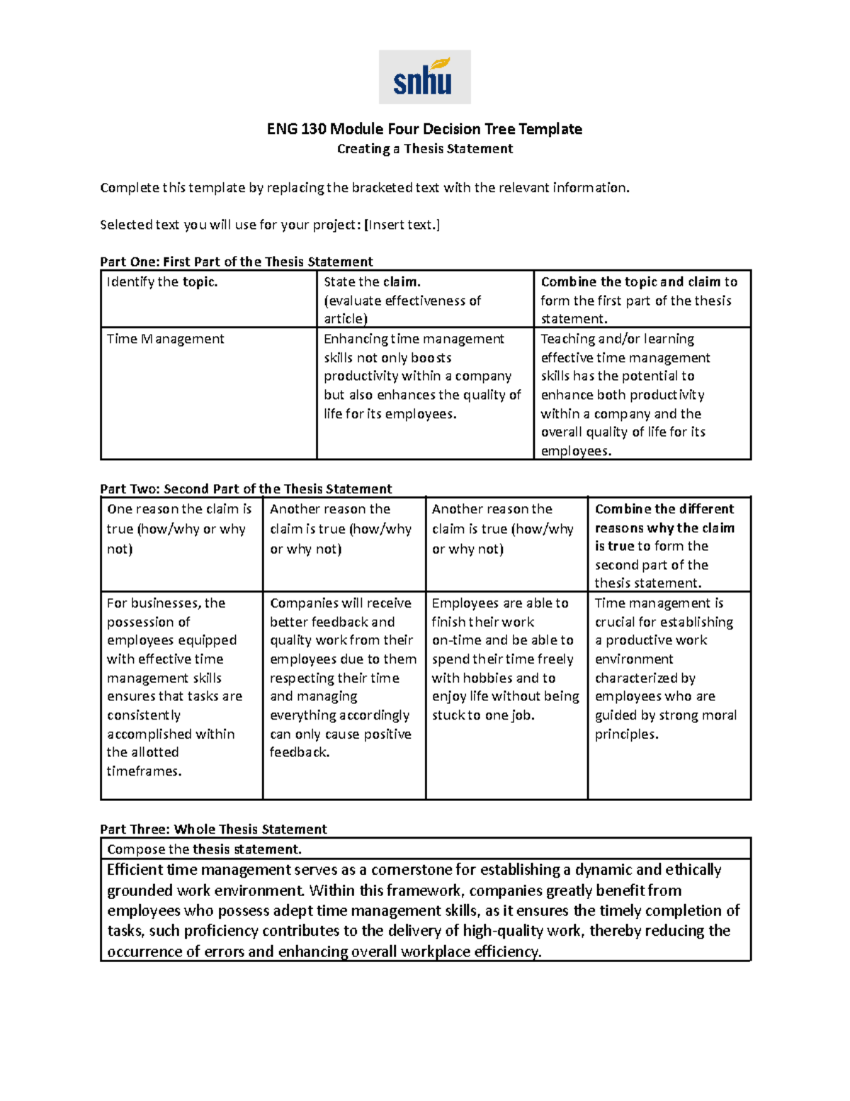 ENG 130 Module Four Decision Tree Template - ENG 130 Module Four ...