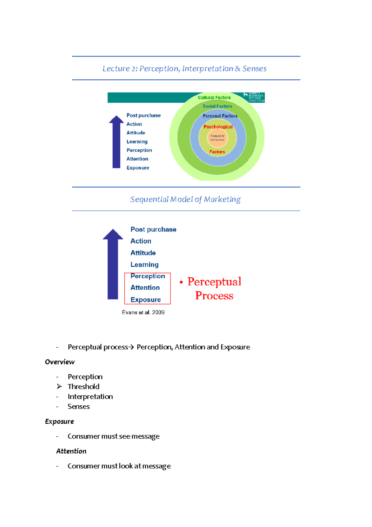 Consumer Behaviour Lecture 2 - Lecture 2: Perception, Interpretation ...