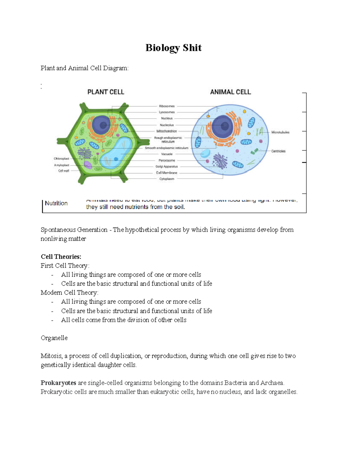 Basic Biology - Biology Shit Plant and Animal Cell Diagram: How to Know ...