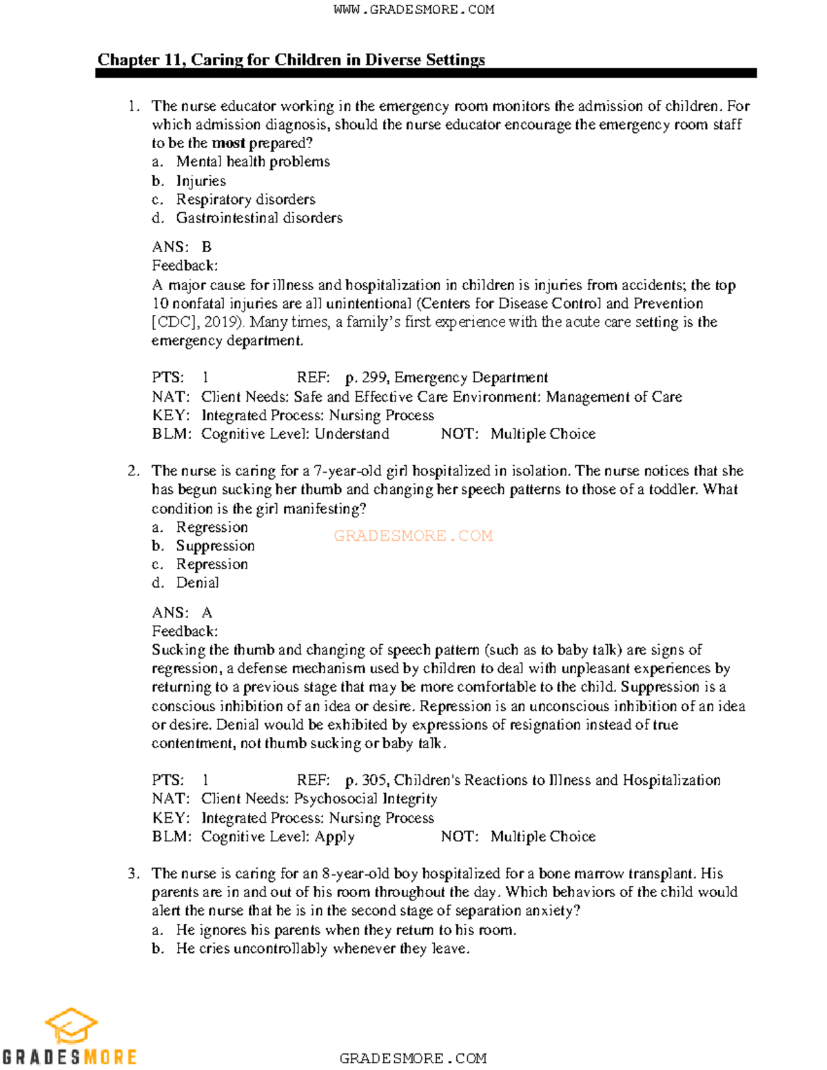 9781975139841TESTBANK\ 11 G R A D E S M O R E. C O M Chapter 11