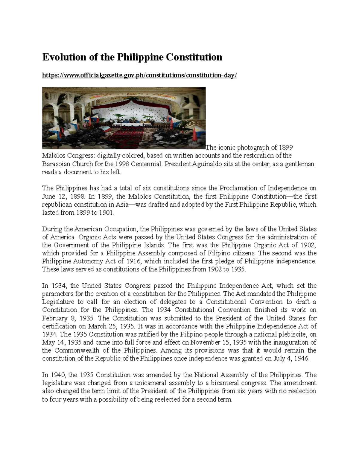 the-1899-constitution-evolution-of-the-philippine-constitution-studocu