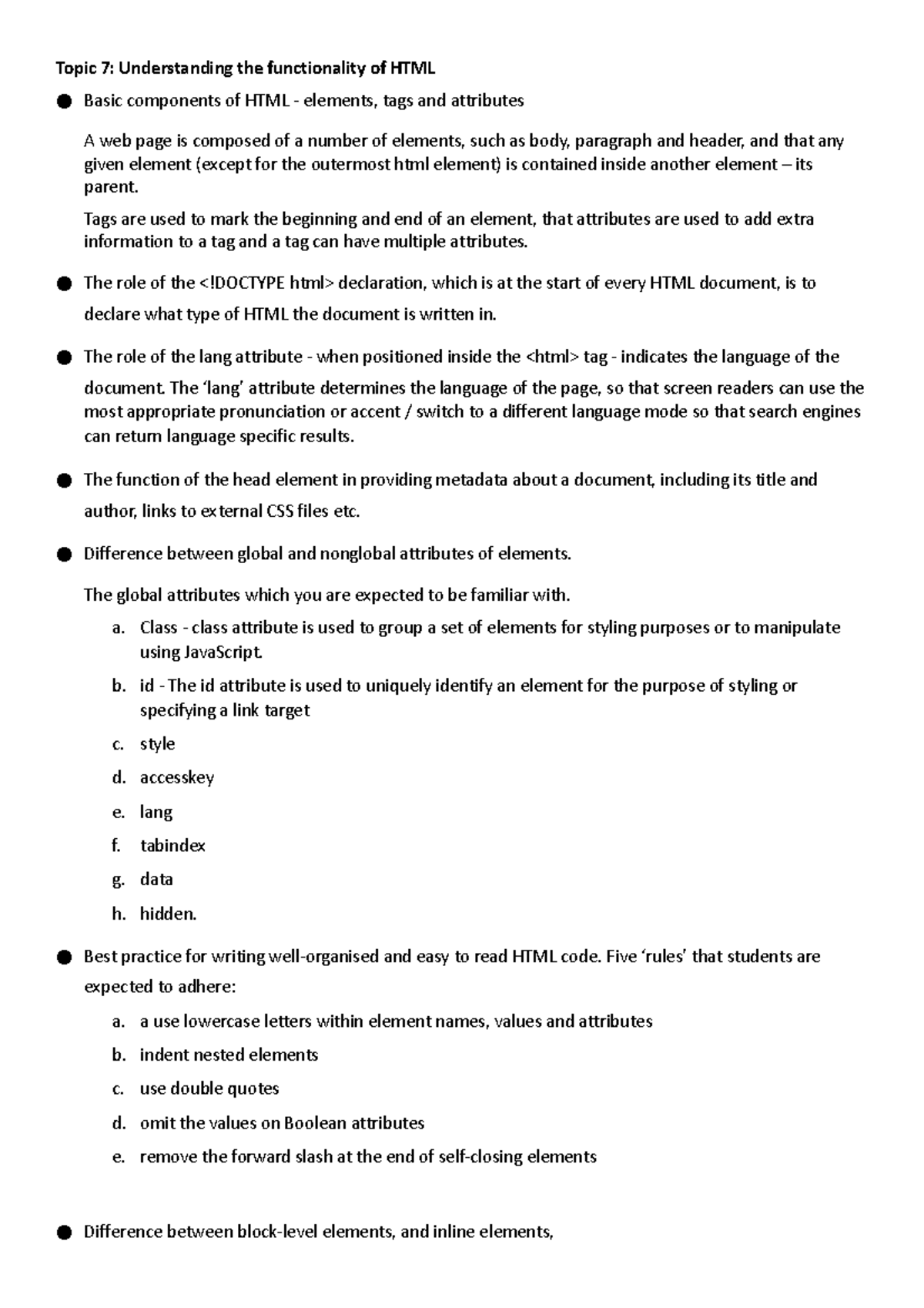 Unit 2 syllabus - asdfasdf - Topic 7: Understanding the functionality ...