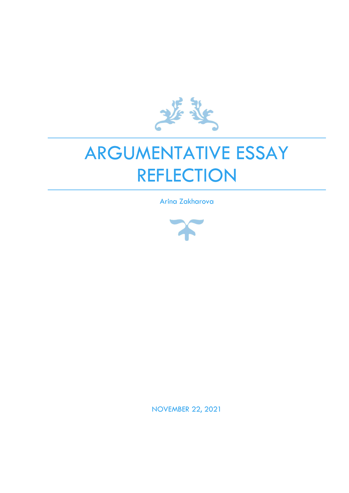 reflection on argumentative essay