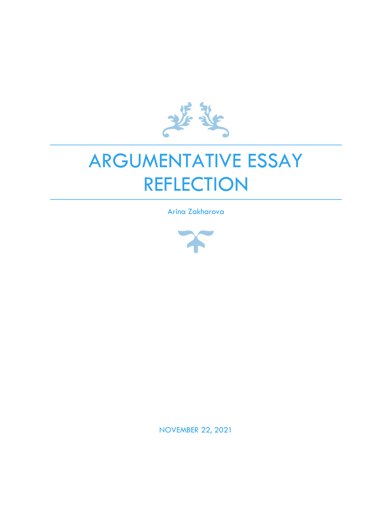 argumentative essay self reflection