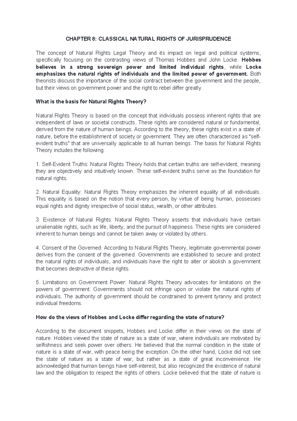 Chapter 8 Classical Natural Rights Jurisdprudence - CHAPTER 8 ...