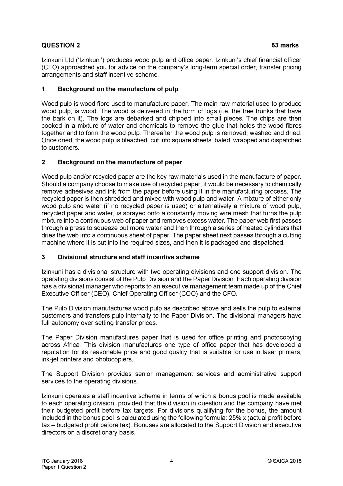 ITC January 2018 Paper 1 Question 2 Izinkuni - ITC January 2018 4 ...