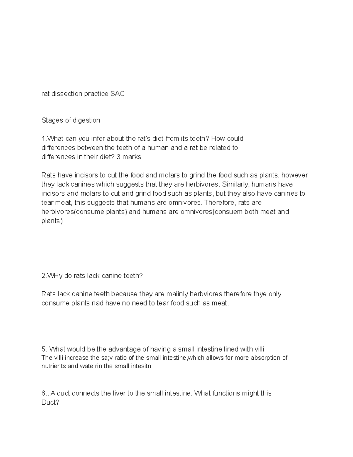 Rat dissection practice SAC rat dissection practice SAC Stages of