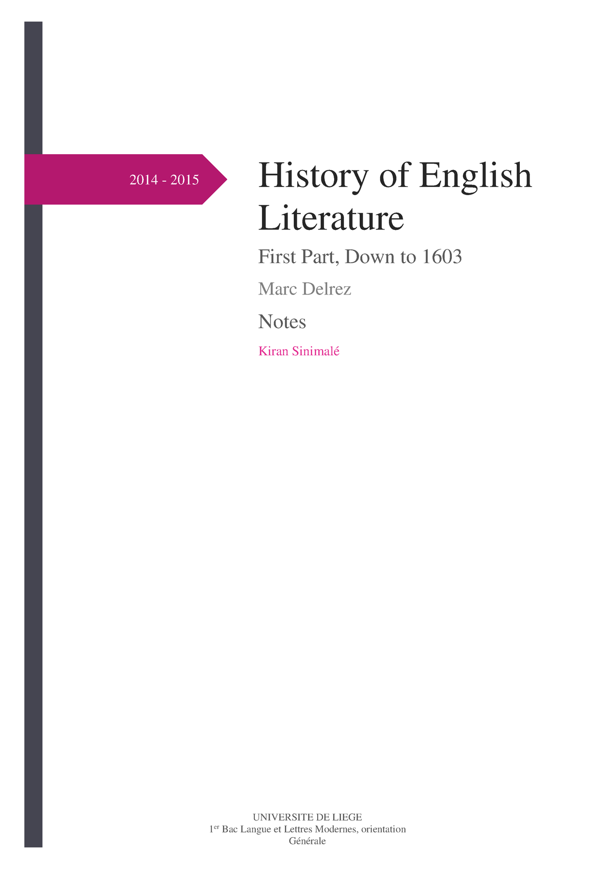 assignment on history of english literature