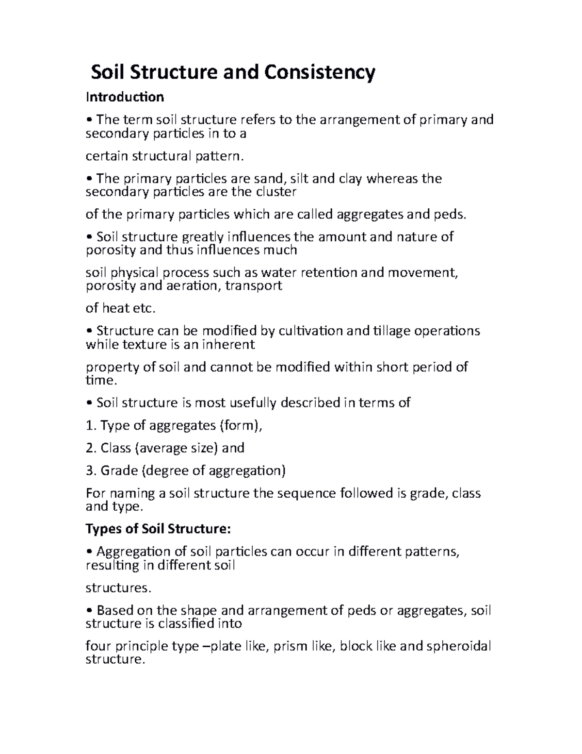 Soil Structure and Consistency - Soil Structure and Consistency ...