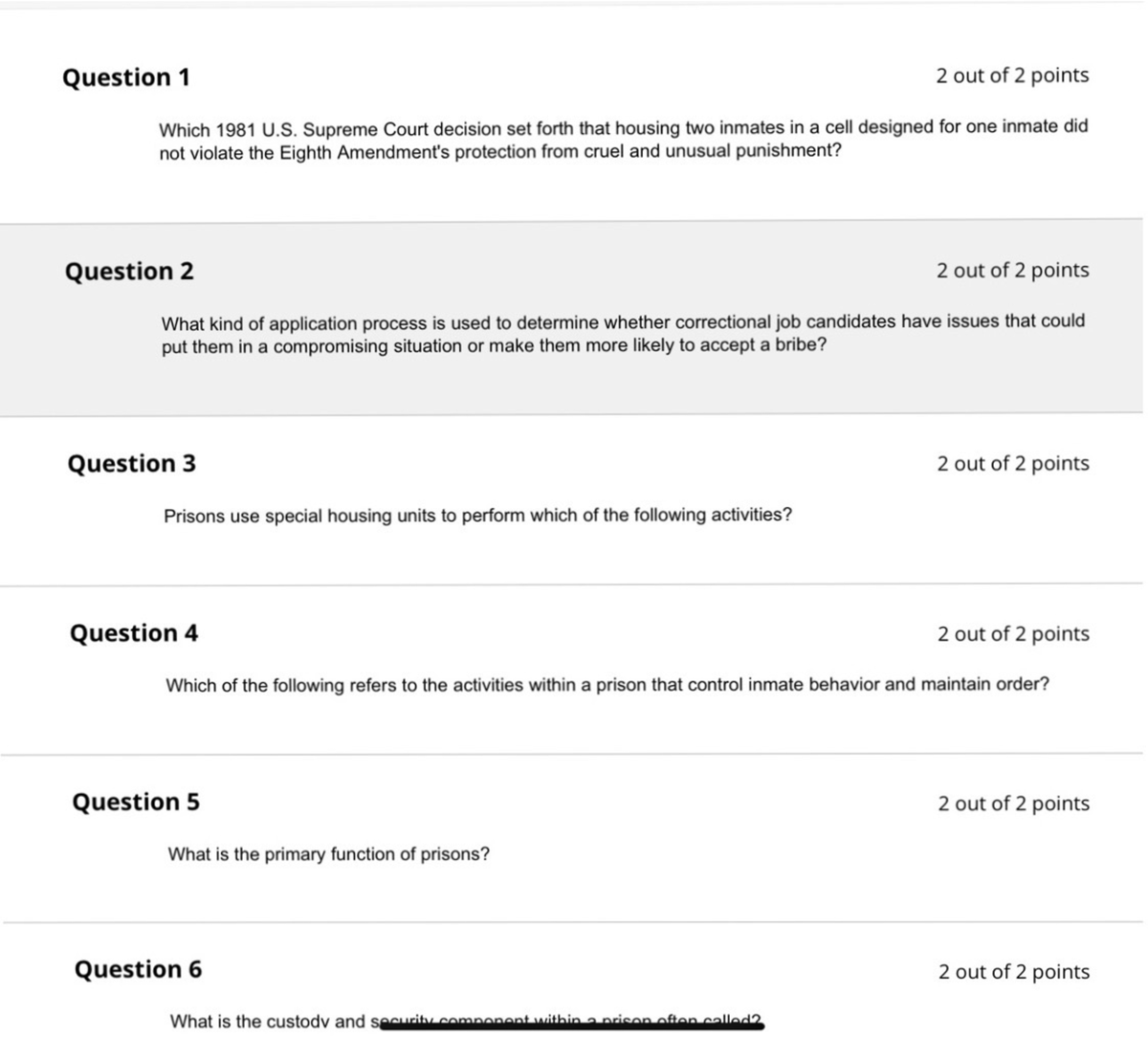 Exam 2 Corrections - Exam - CRJ101 - Studocu