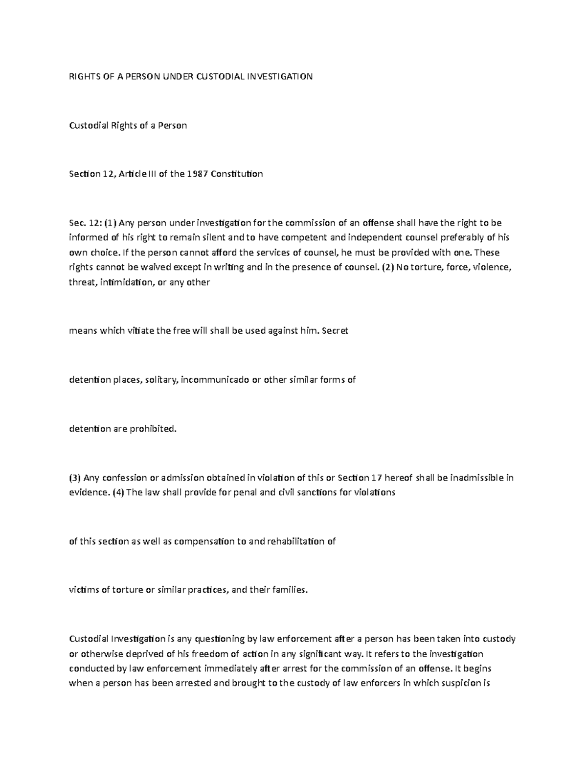 Local media 5412547657492379976 - RIGHTS OF A PERSON UNDER CUSTODIAL ...