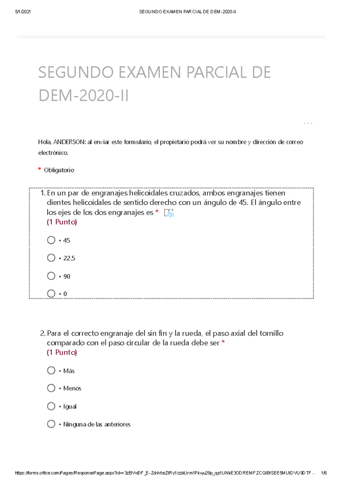 Segundo Examen Parcial DE DEM 2020 II - SEGUNDO EXAMEN PARCIAL DE DEM ...