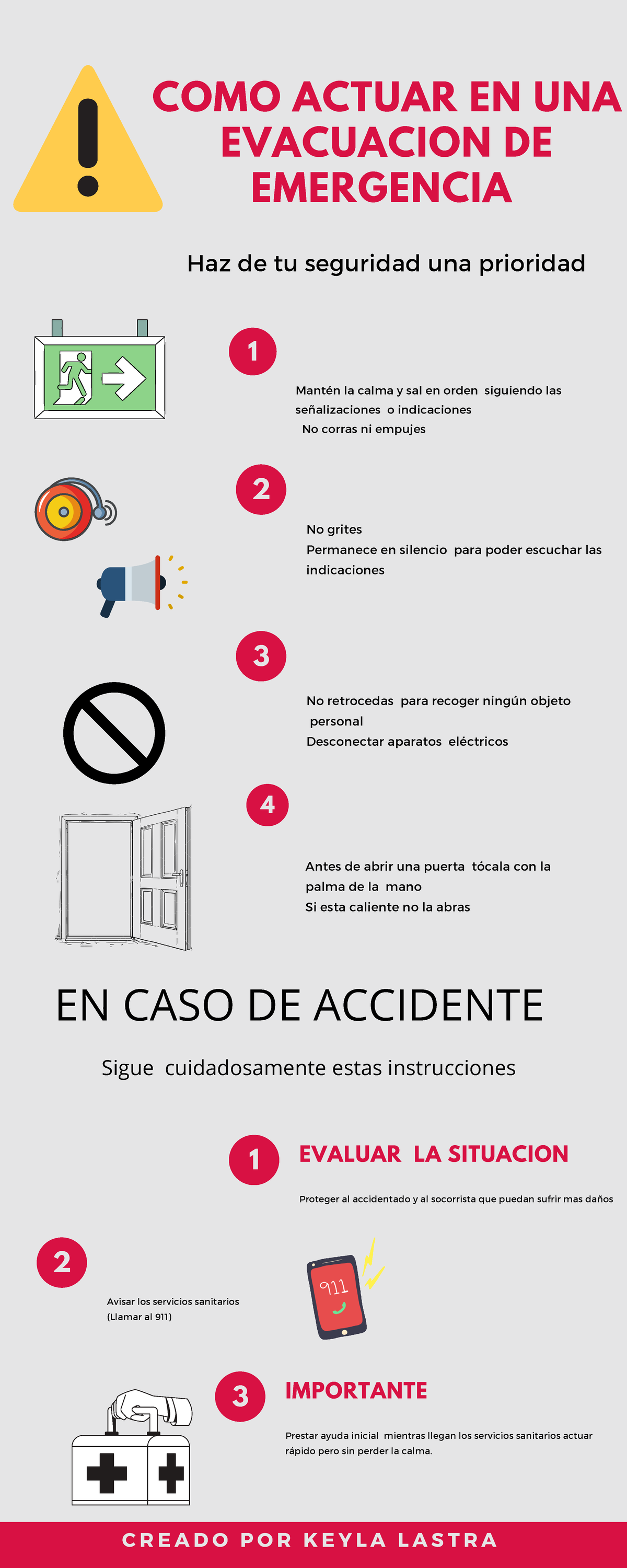 Infograma O Infografía Emergencia Evacuación Clases Mantén La Calma Y