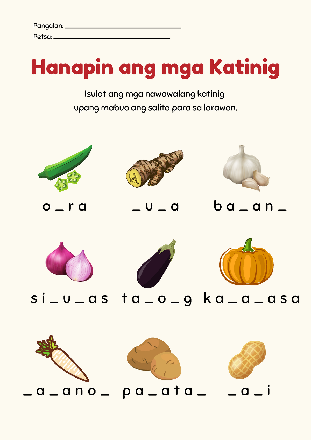 Mga Katinig Worksheets 0152