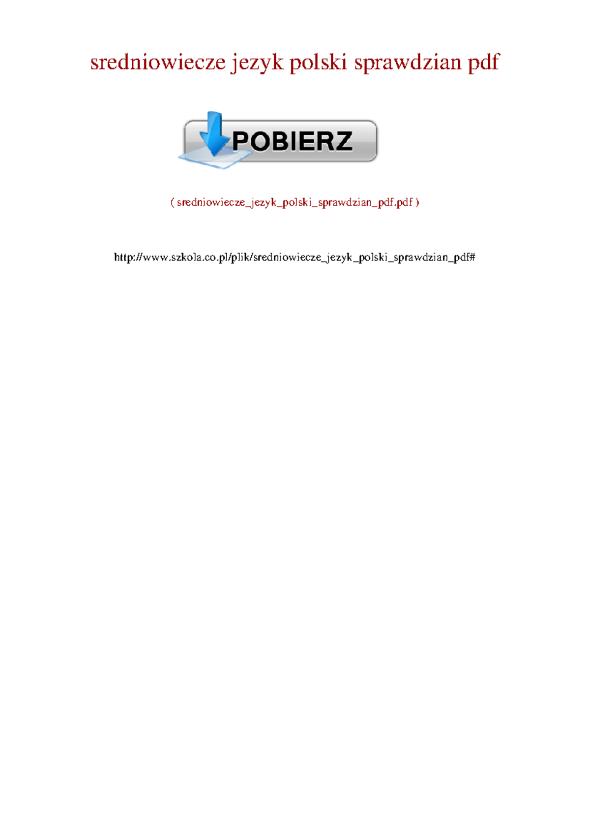średniowiecze język polski sprawdzian pdf - Język angielski