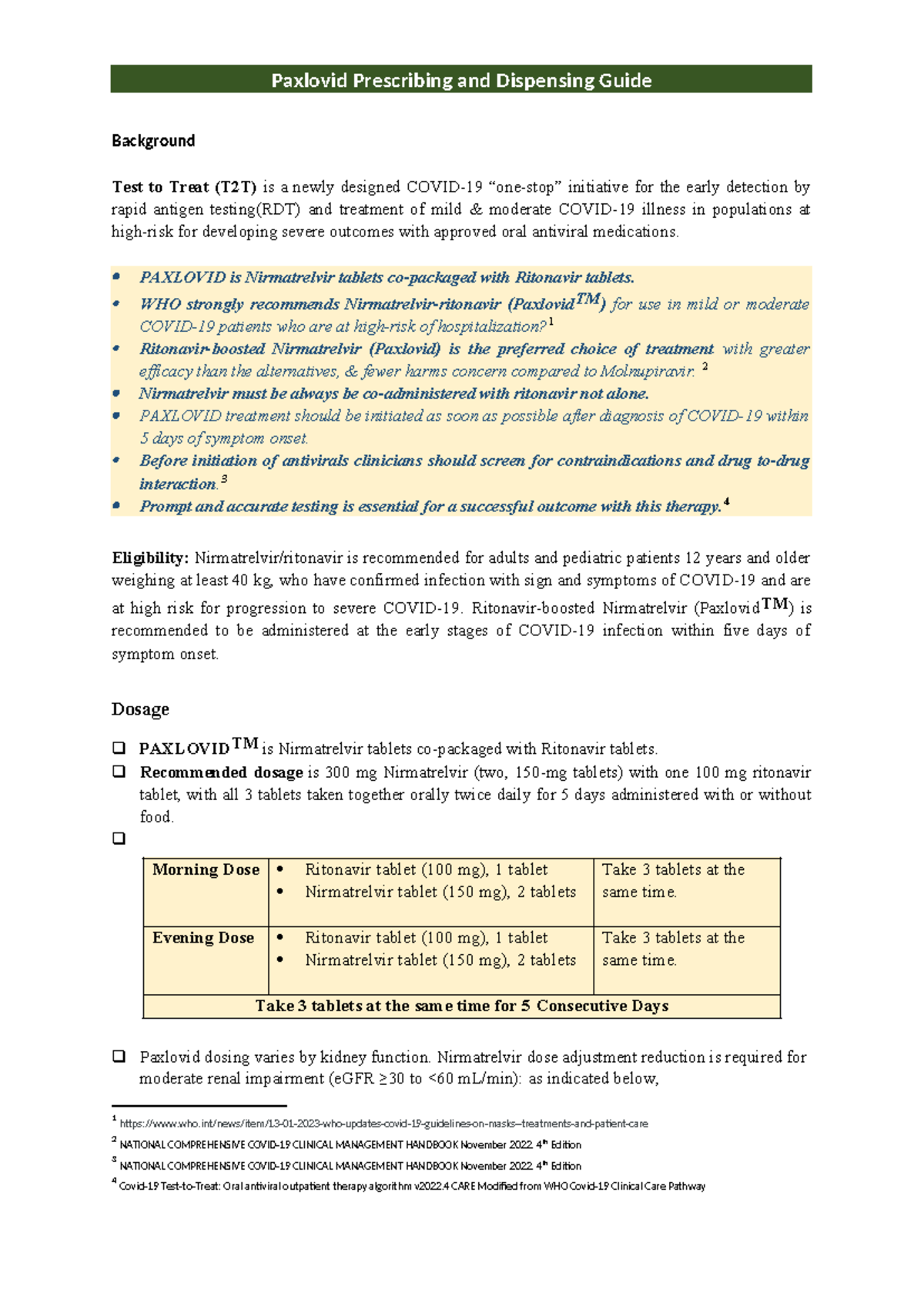 Paxlovid Prescribing Dispensing Guide Final - Paxlovid Prescribing and ...