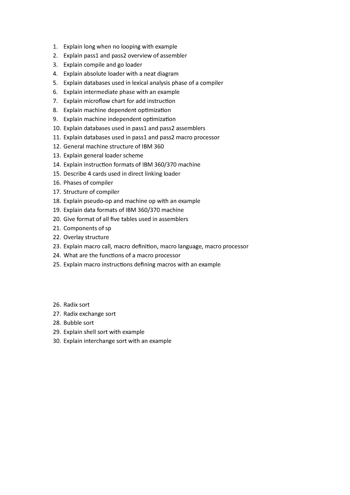 System programming 1 Explain long when no looping with example