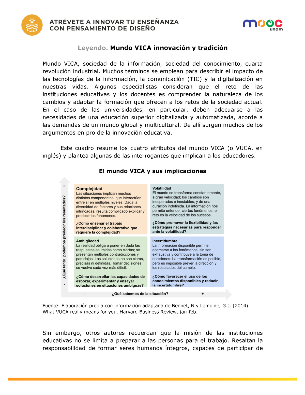 Mundo VICA innovacion y tradicion - Leyendo. Mundo VICA innovación y ...