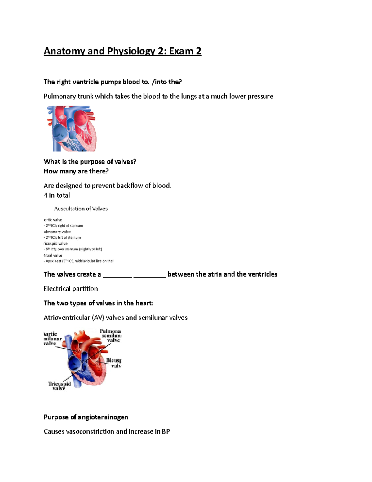 Anatomy And Physiology 2 Exam 2 Contt - Anatomy And Physiology 2: Exam ...