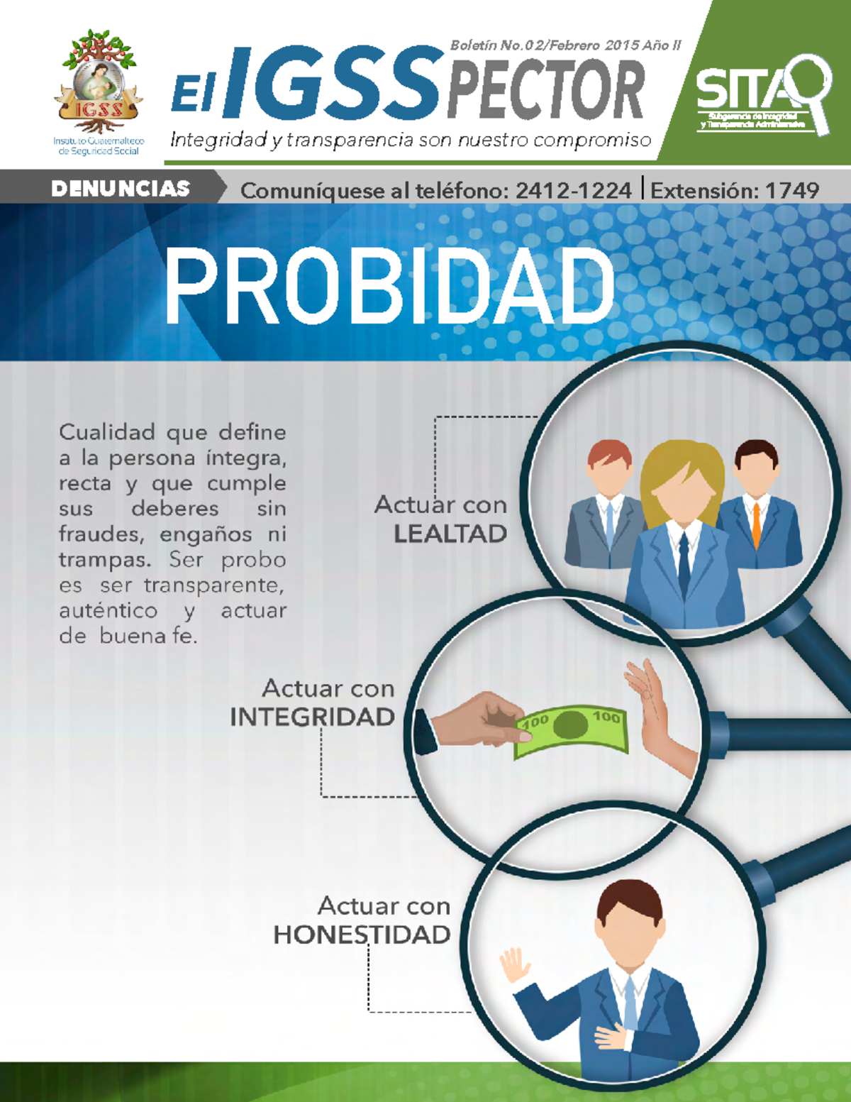Afiche probidad - practica - IGSSPECTOR Boletín No/Febrero 2015 Año II ...