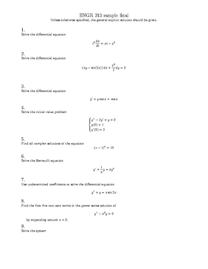 Final Sample 1 Engr 213 - ENGR-213 FINAL EXAM (SAMPLE) This Is Just A ...