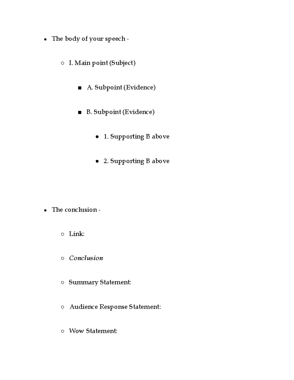 Public Speaking 4 - Lecture notes 33-45 - The body of your speech - I ...