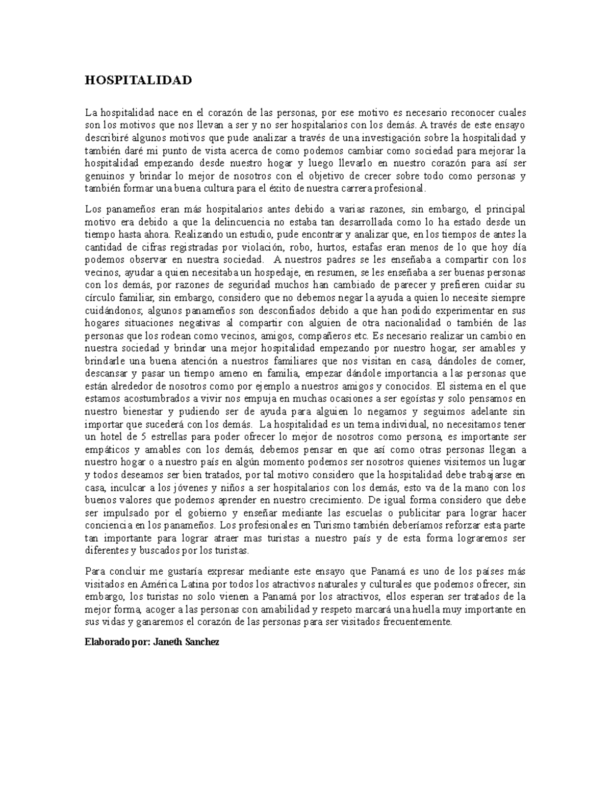 TURISMO Y HOSPITALIDAD - HOSPITALIDAD La hospitalidad nace en el ...