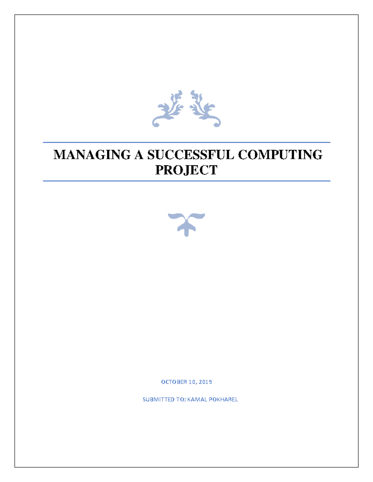 Project Mgmt Final Amar Is A Bad Boy Managing A Successful