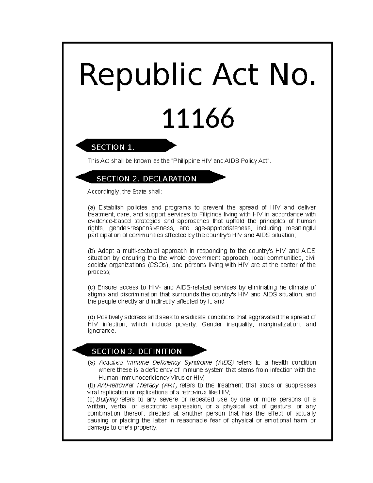 Mtlb ra-11166 - Republic Act No. 11166 This Act shall be known as the ...