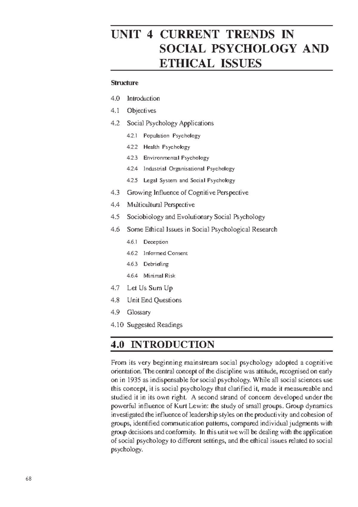 Unit-4 - MA PSHYCOLOGY - Introduction to Social Psychology UNIT 4 ...