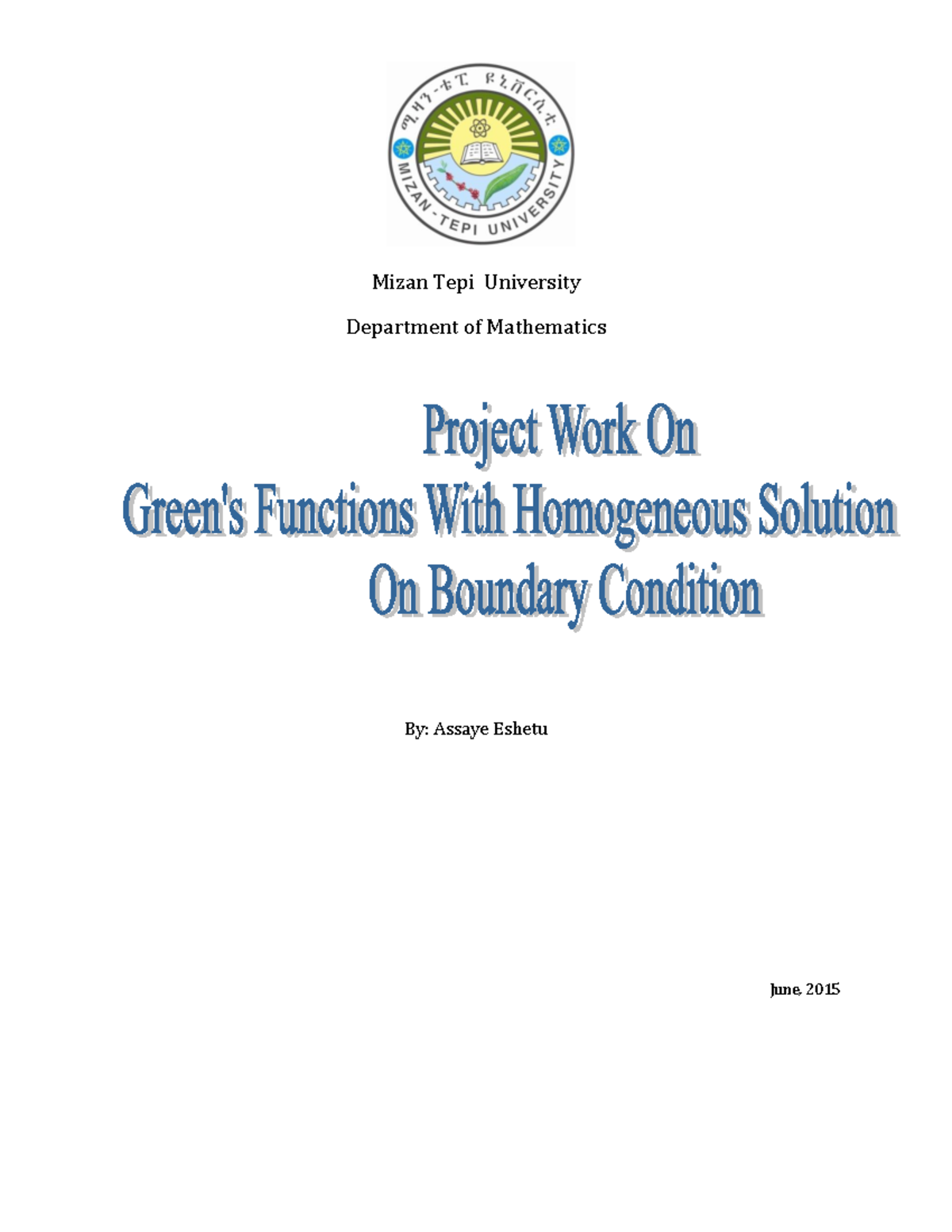 Assaye E. 3rd project - practical application - Mizan Tepi University ...