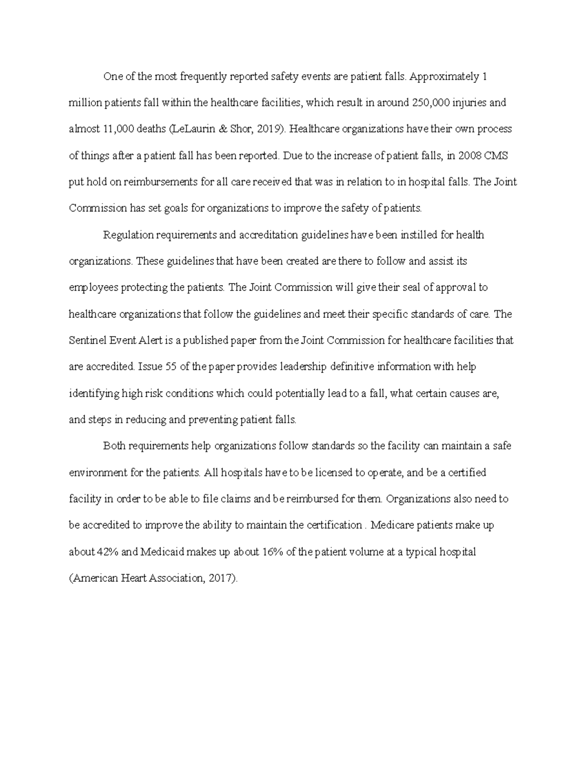 22 short paper One of the most frequently reported safety events are