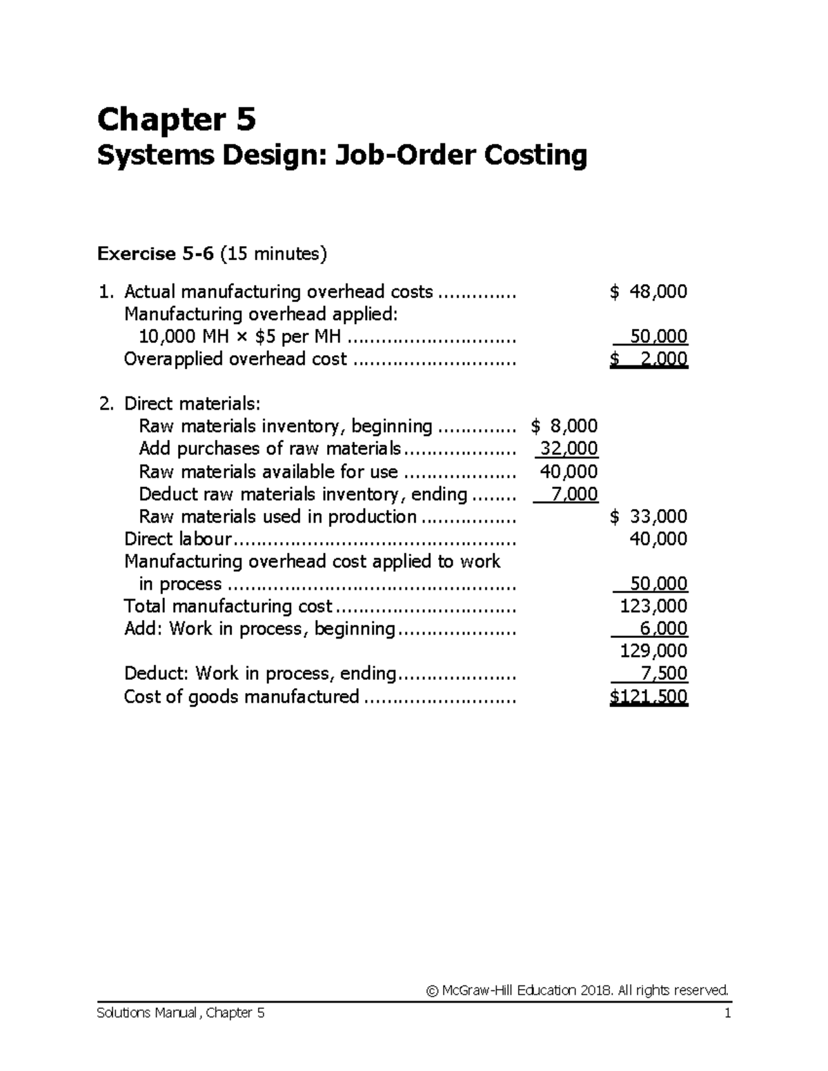 Managerial Accounting 11th Canadian Edition Solutions Chapter 5 ...