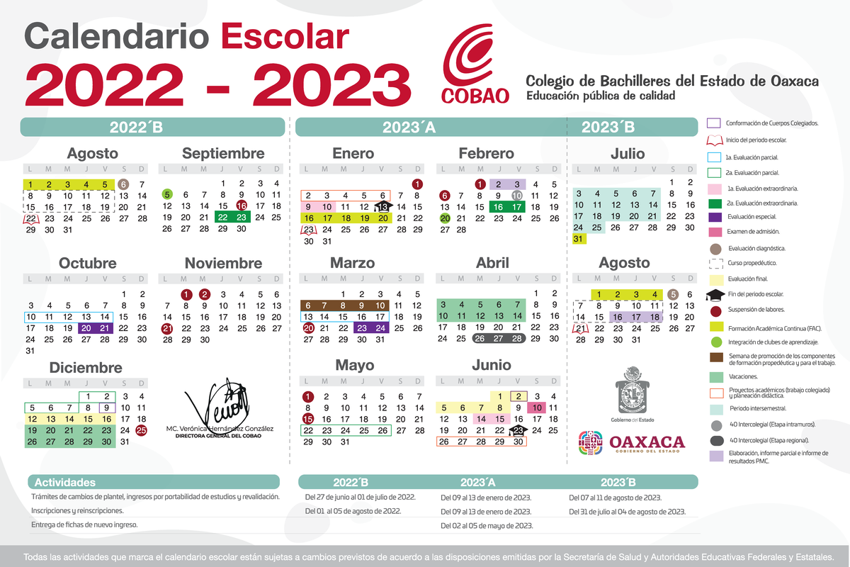 Ok calendario-cobao-22-23 - Proceso Administrativo - Studocu