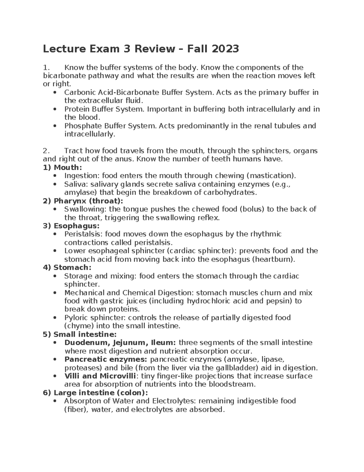 Lecture Exam 3 Review Fall 2023 - Lecture Exam 3 Review – Fall 2023 ...
