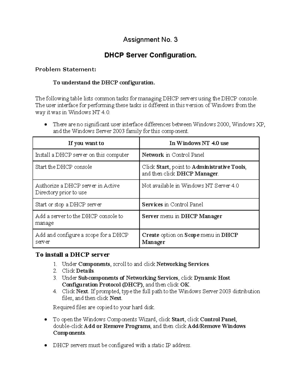 DHCP configurations and commands Computer Engineering SPPU Studocu