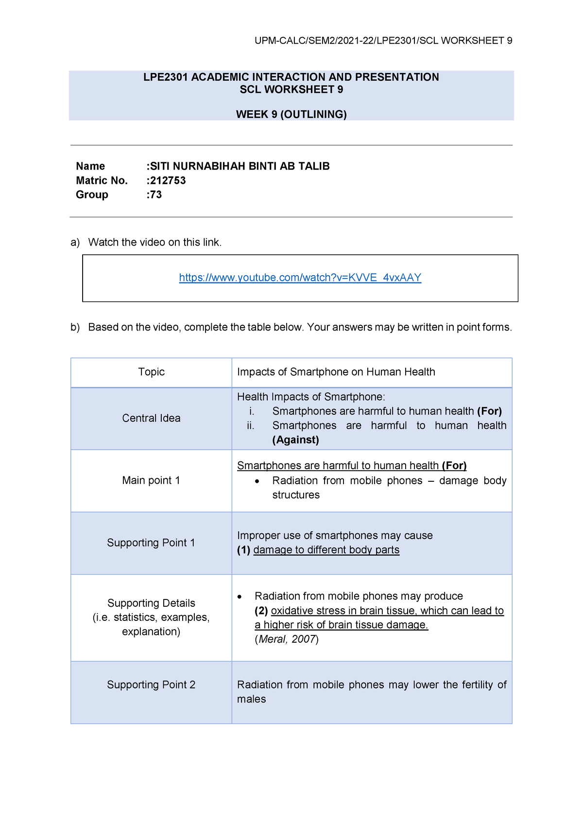 SCL Worksheet 9 - UPM-CALC/SEM2/2021-22/LPE2301/SCL WORKSHEET 9 LPE2301 ...