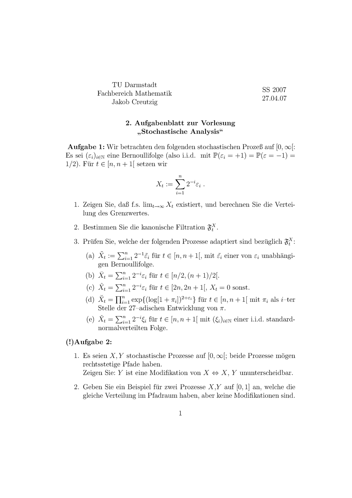 U02 - Mathe - TU Darmstadt Fachbereich Mathematik Jakob Creutzig SS ...