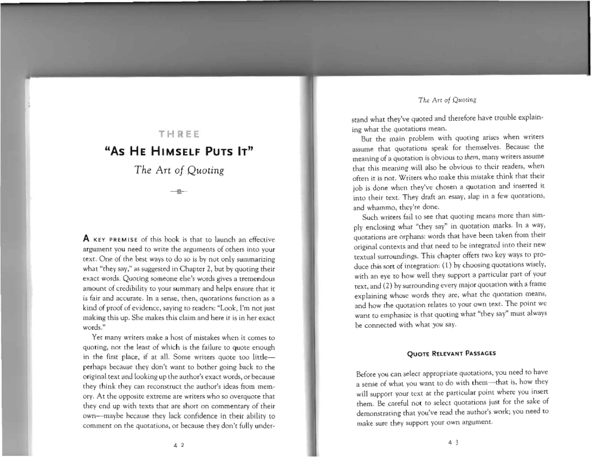 10.08.14 Graff Birkenstein.The Art of Quoting TH REE "As HE HIMSELF